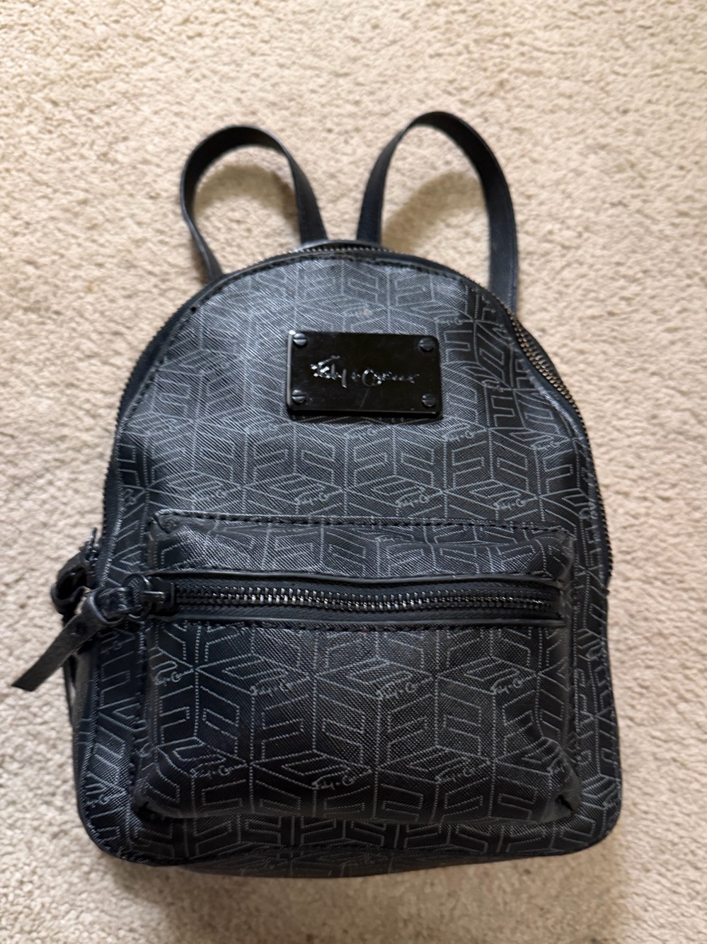Foley + Corinna Black/Grey Mini Logo Backpack Geometric Mini Backpack